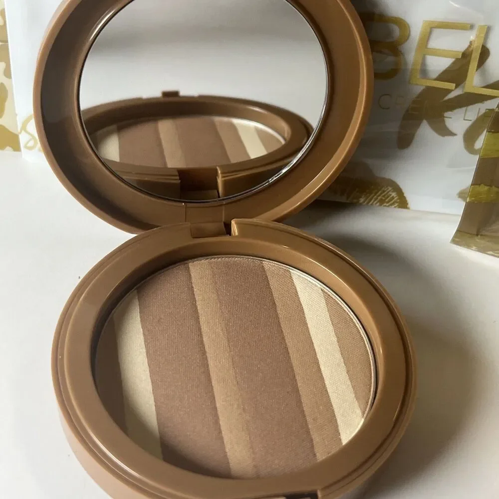 Belle Beauty Get That Glow Bronzabell Bronzer Tuscan Sun Kabuki Brush Lippie